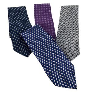 Brooks Brothers Silk Tie Lot 4 Makers Basics Paisley Daisy Geometric Mens Ties